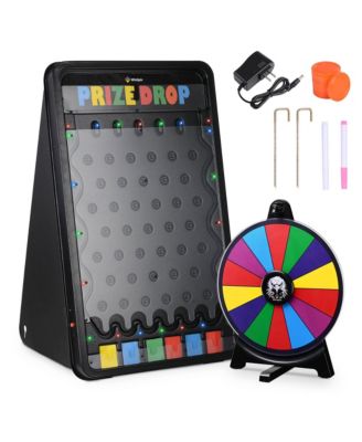 19x30" Prize Drop Board with LED Light and 12" Prize Wheel Fortune Game