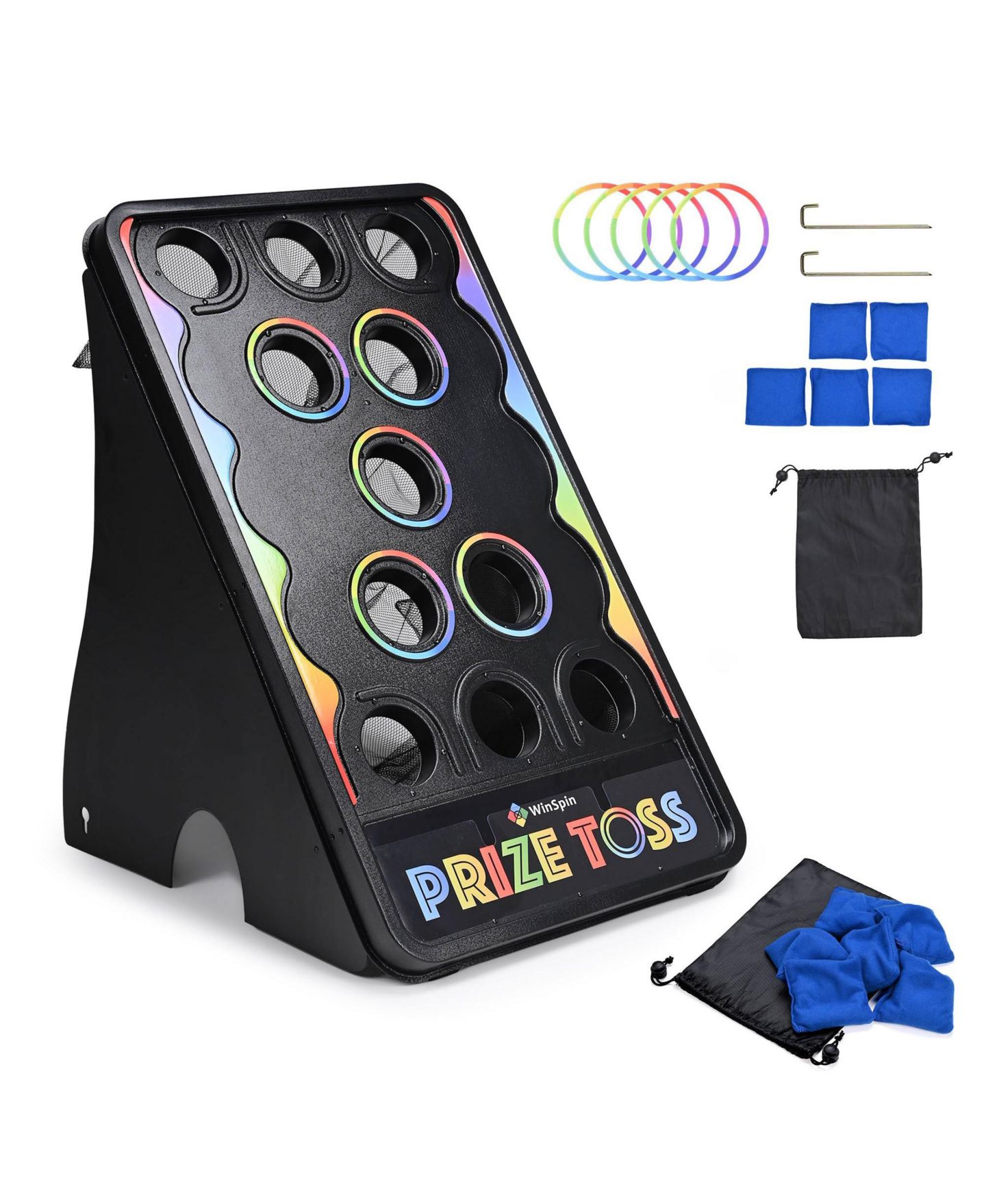 Игра Cornhole WinSpin с мешочками: доска, 11 мешочков и колышки, цвет: Natrual — фото 1