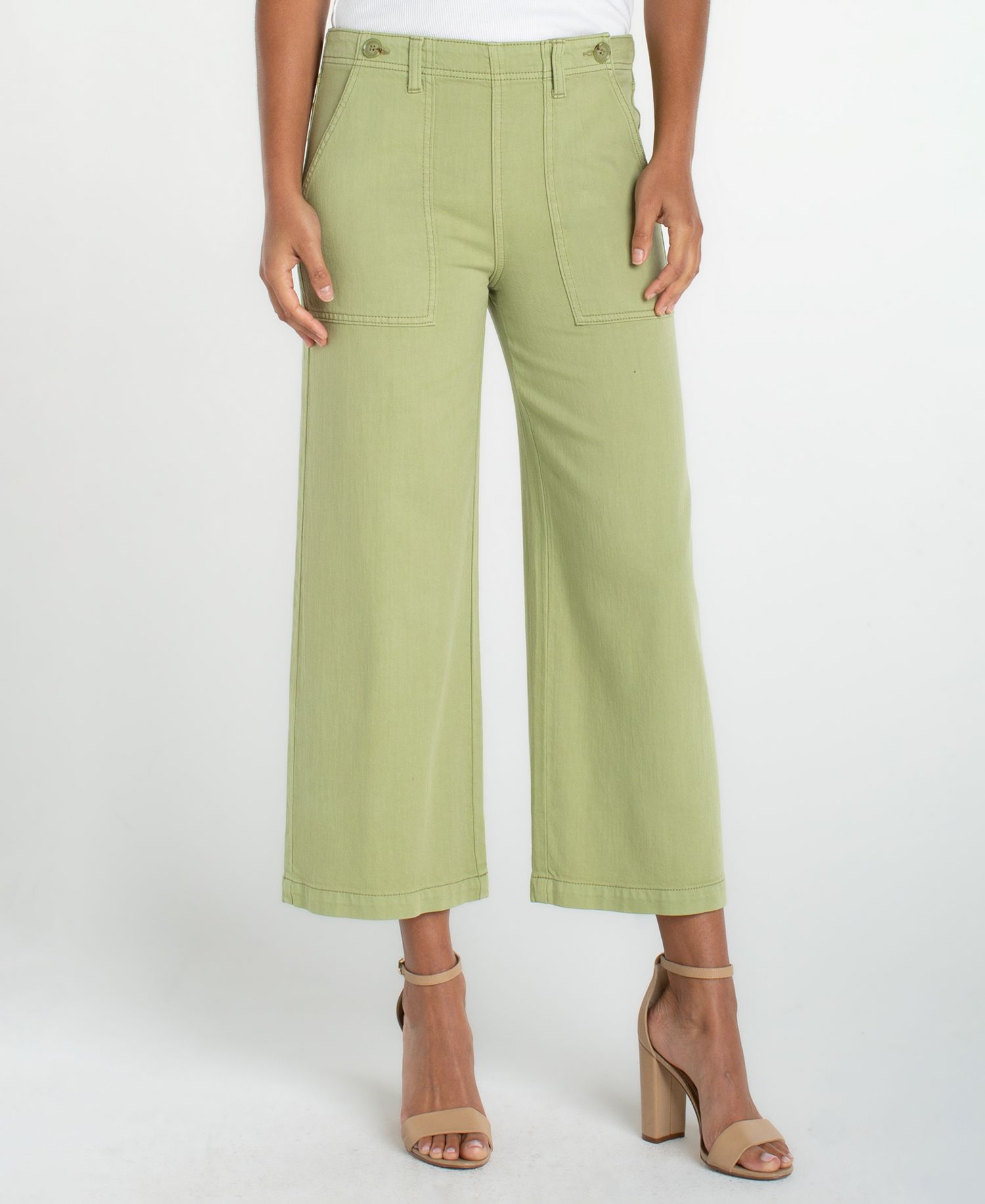 Petite Wide-Leg Crop Pants