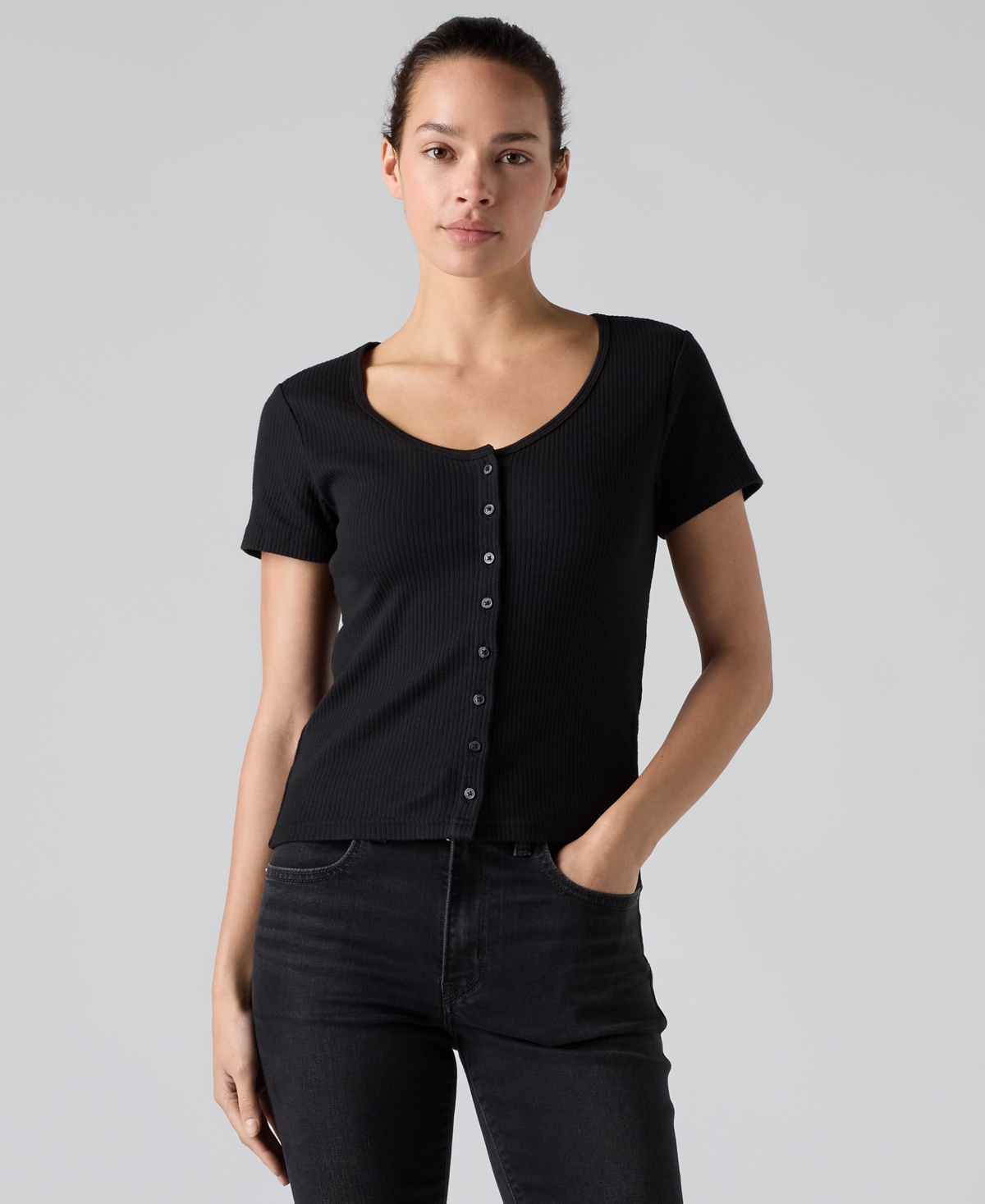 Levi's Women's Austen Button-Up Short-Sleeve Top