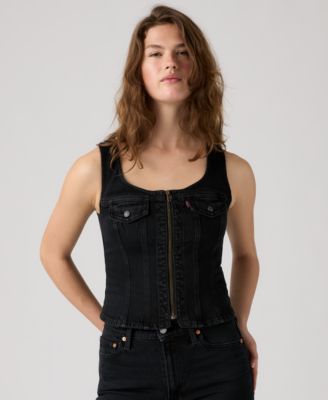 Women's Vintage-Like Front-Zip Vest