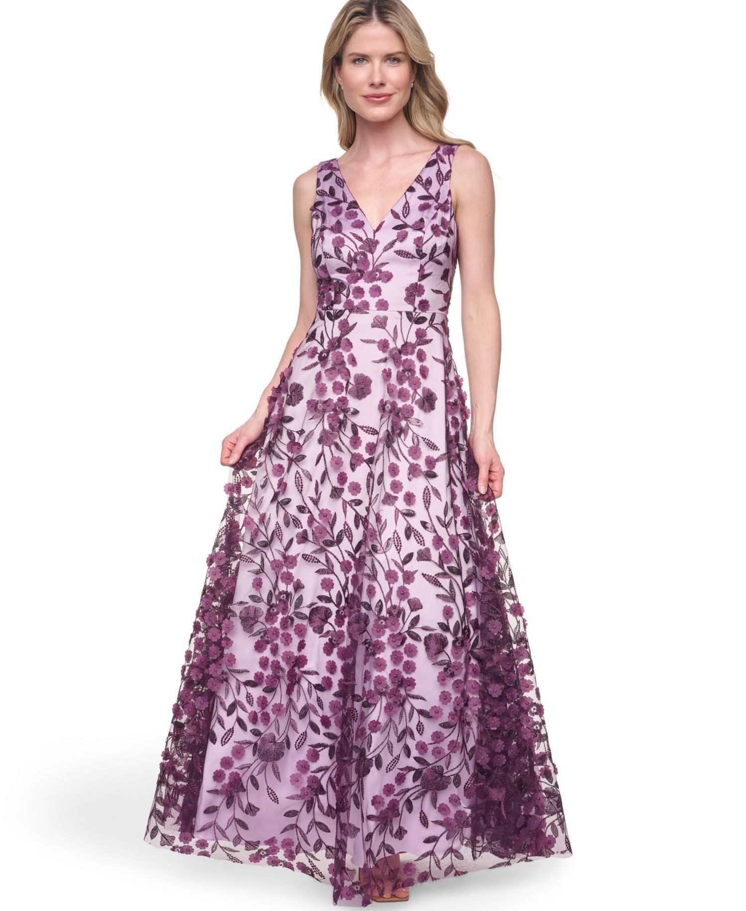 Women's Sleeveless V-Neck Ball Gown