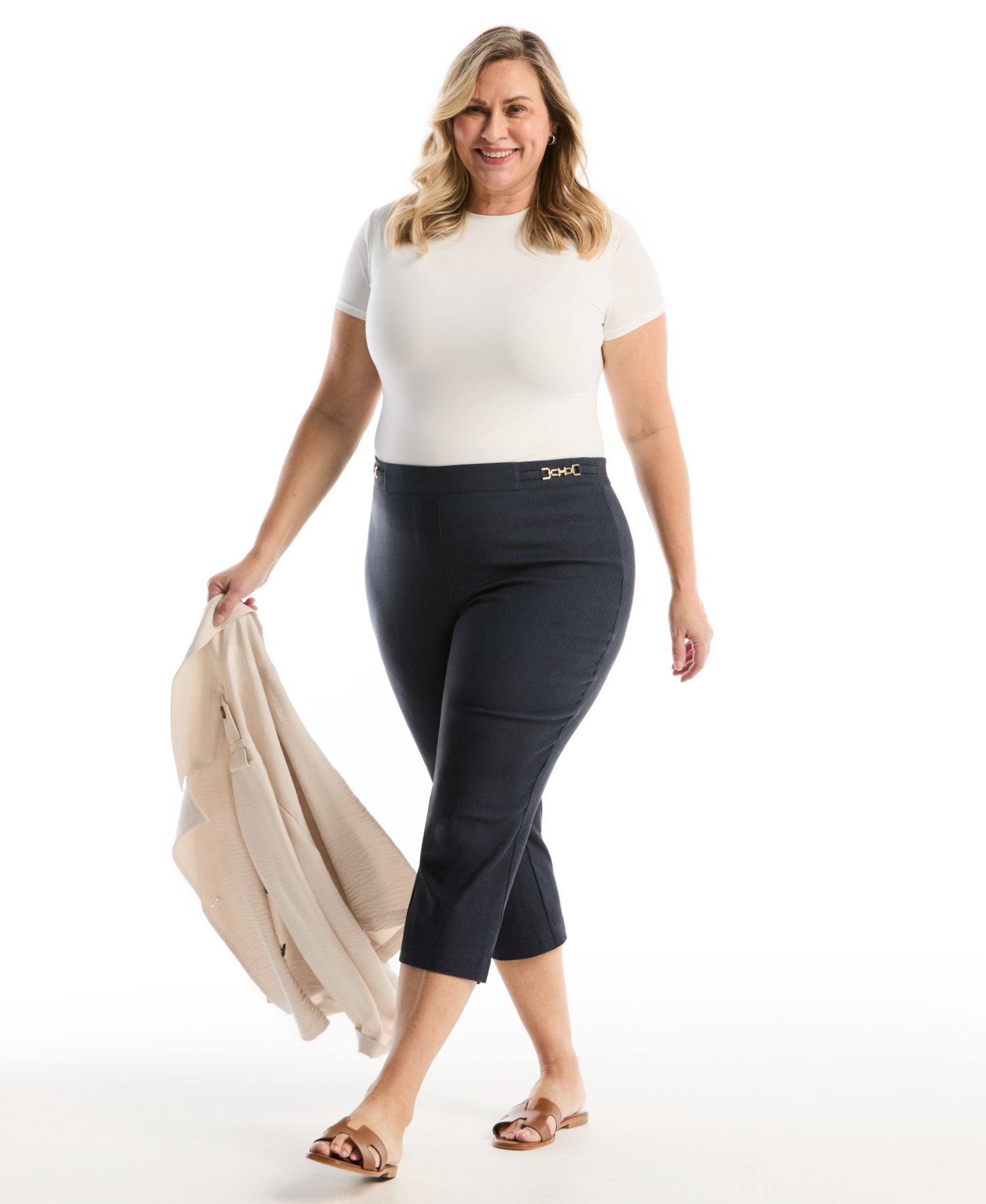 Plus Size Horse Bit Pull-On Capri