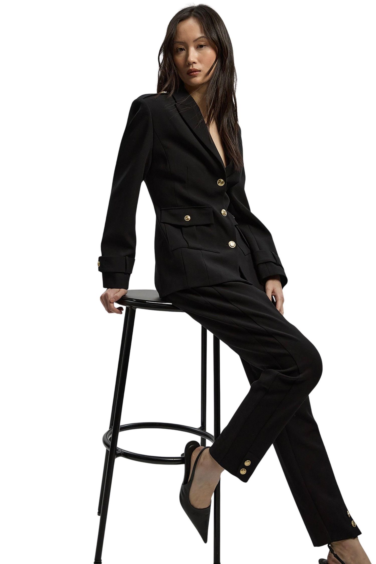 Women's Military Straight Leg Trousers