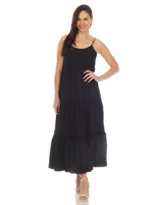 Women's Scoop Neck Tiered Midi Dress