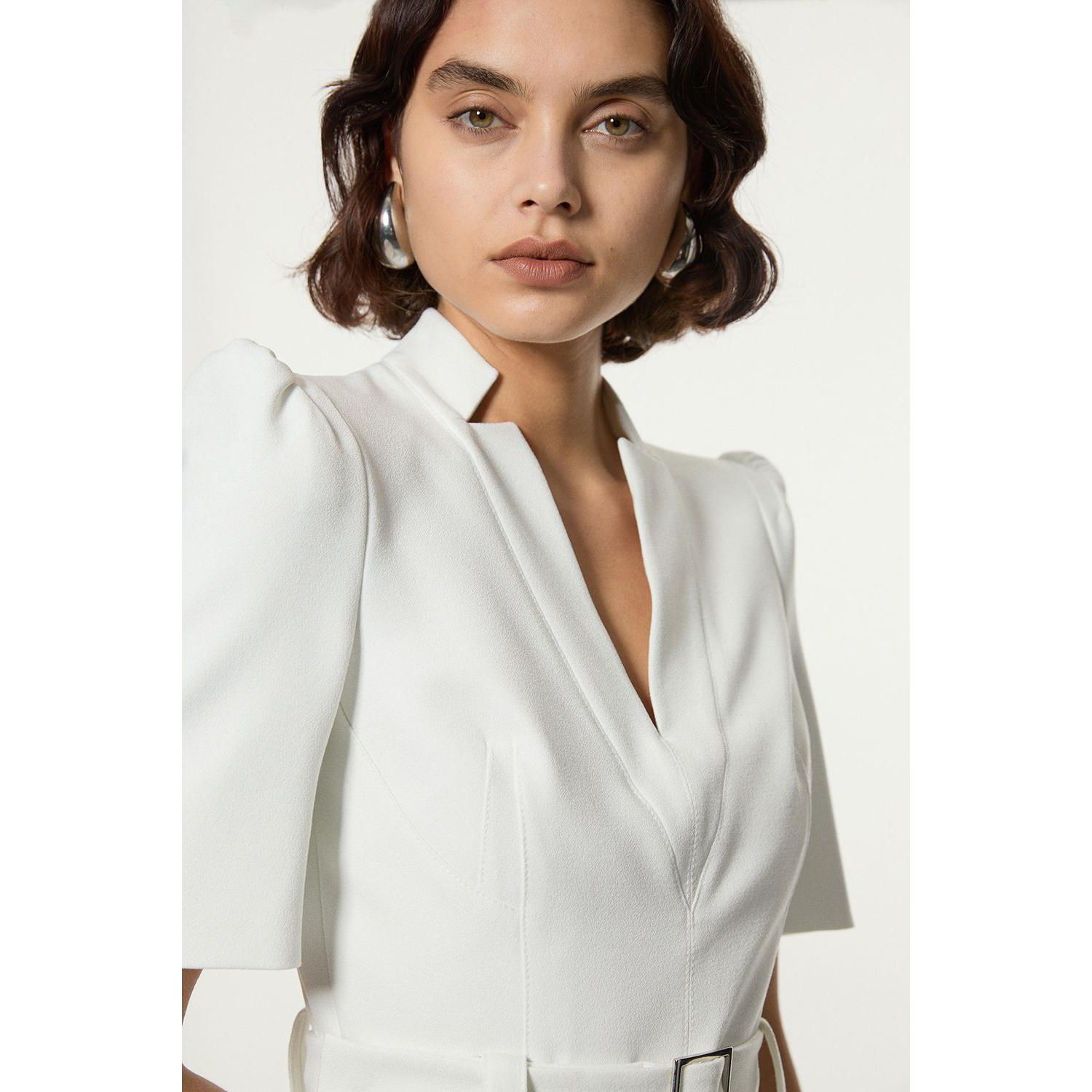 Women's Crepe Belted Jumpsuit