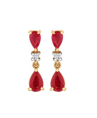 Ruby (1-5/8 ct. t.w.) & Diamond Accent Drop Earrings in 10k Yellow Gold