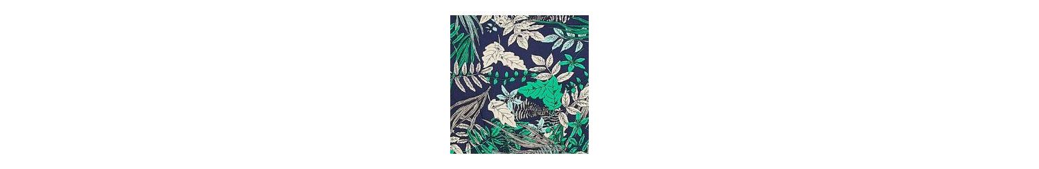 Women's Sleeveless Leaf Print Culotte Jumpsuit