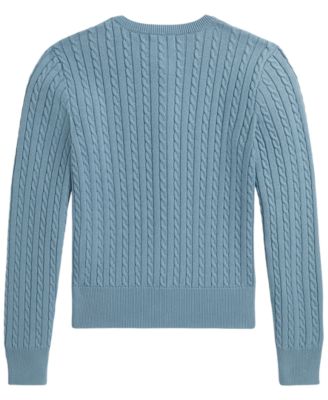 Polo Ralph Lauren Girls' 7-16 Polo Bear Mini-Cable Cardigan