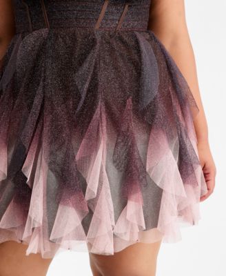 teeze me glitter ombre dress pear culture Plus Size Dresses by Occasion mini-dress