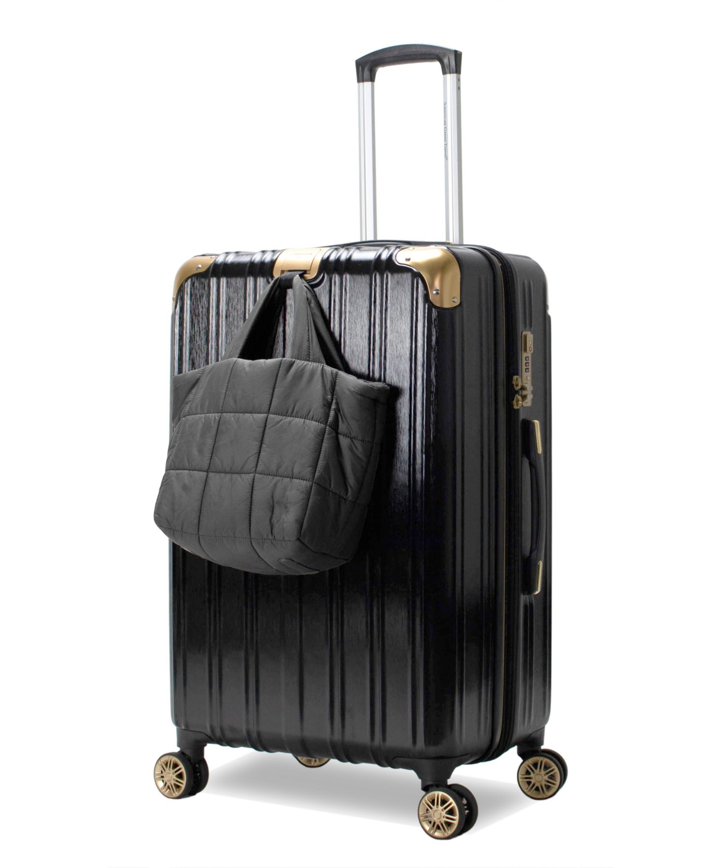 Чемоданы American Green Travel Melrose S Anti-Theft Hardside Spinner Luggage, Set of 3, цвет: Чёрный — фото 3