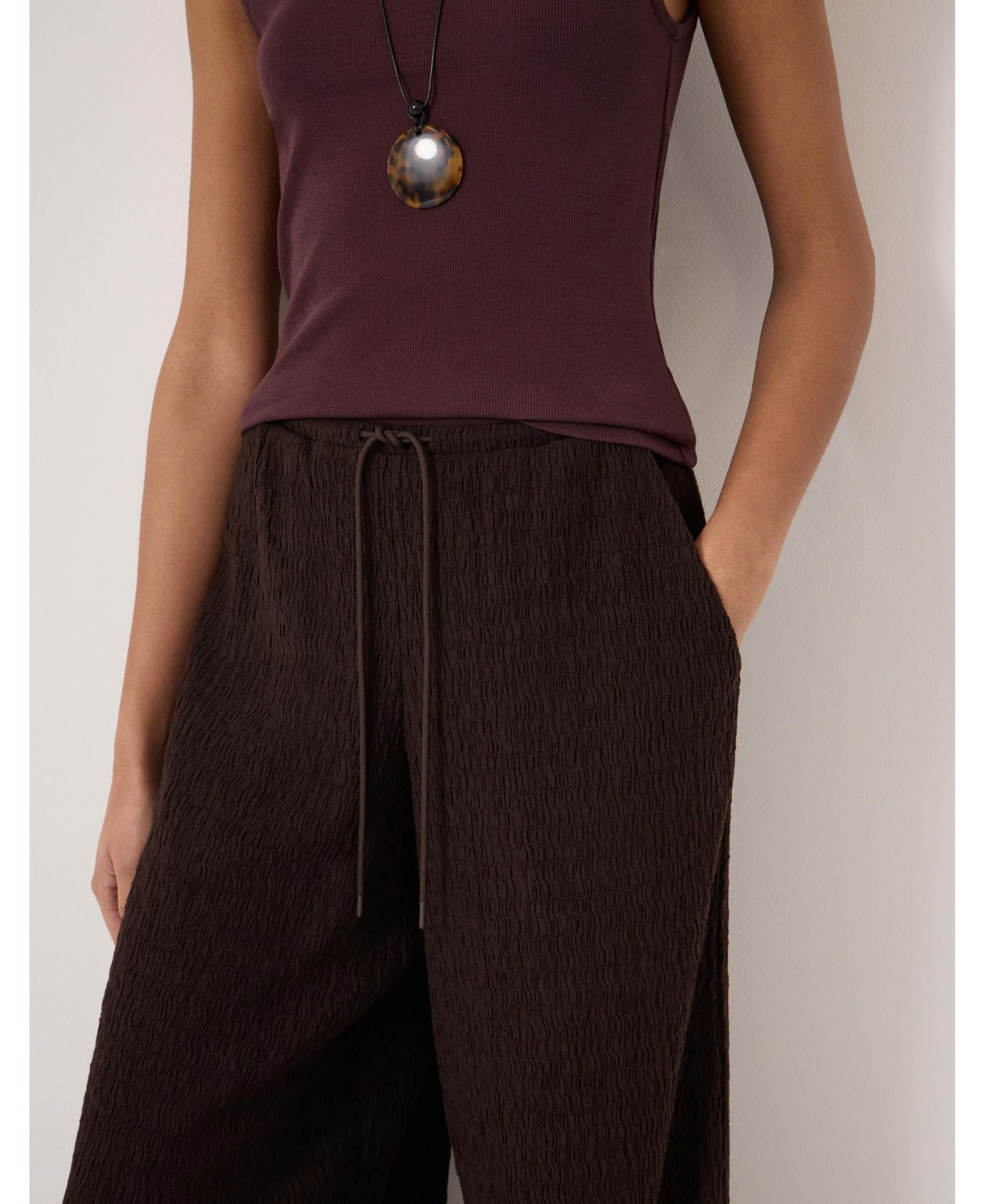 Women's Aria Textured Jersey Wide Leg Pants