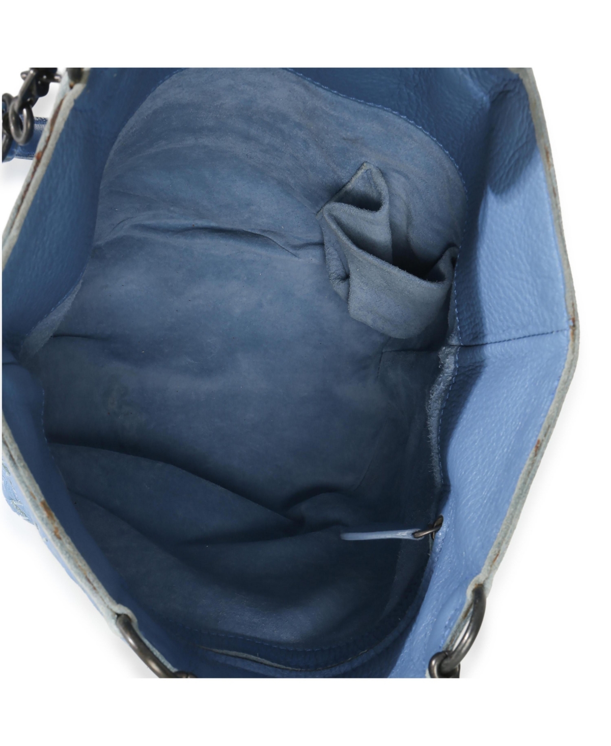Pre-Owned Bottega Veneta Blue Intrecciato Trimmed Cervo Small Bucket Bag