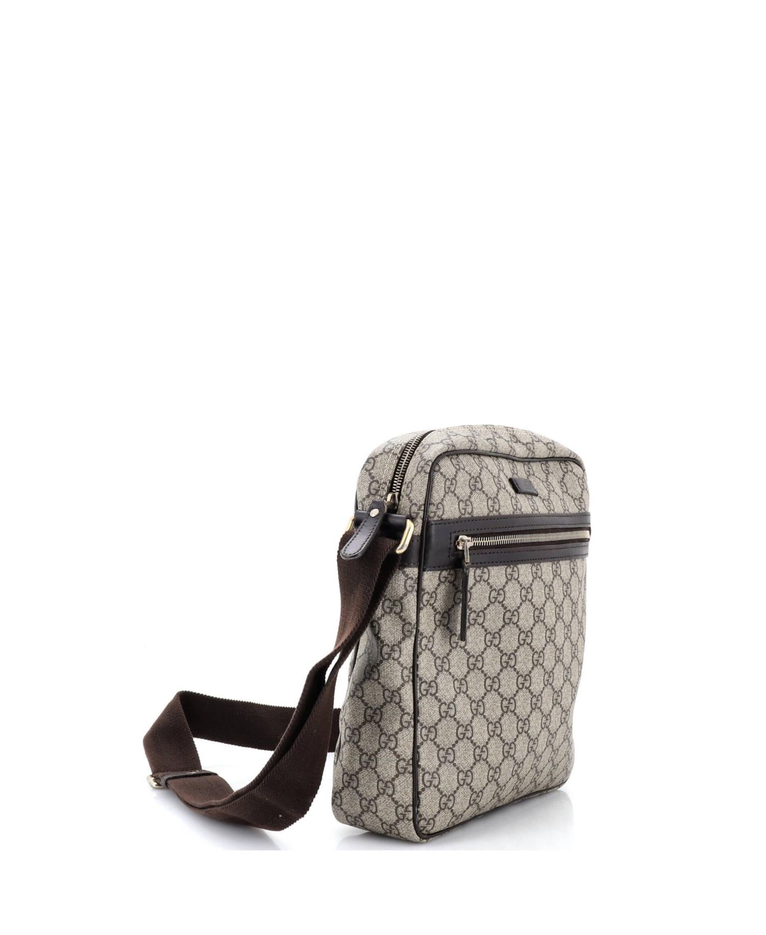 Medium Front Zip Messenger GG Coated Canvas