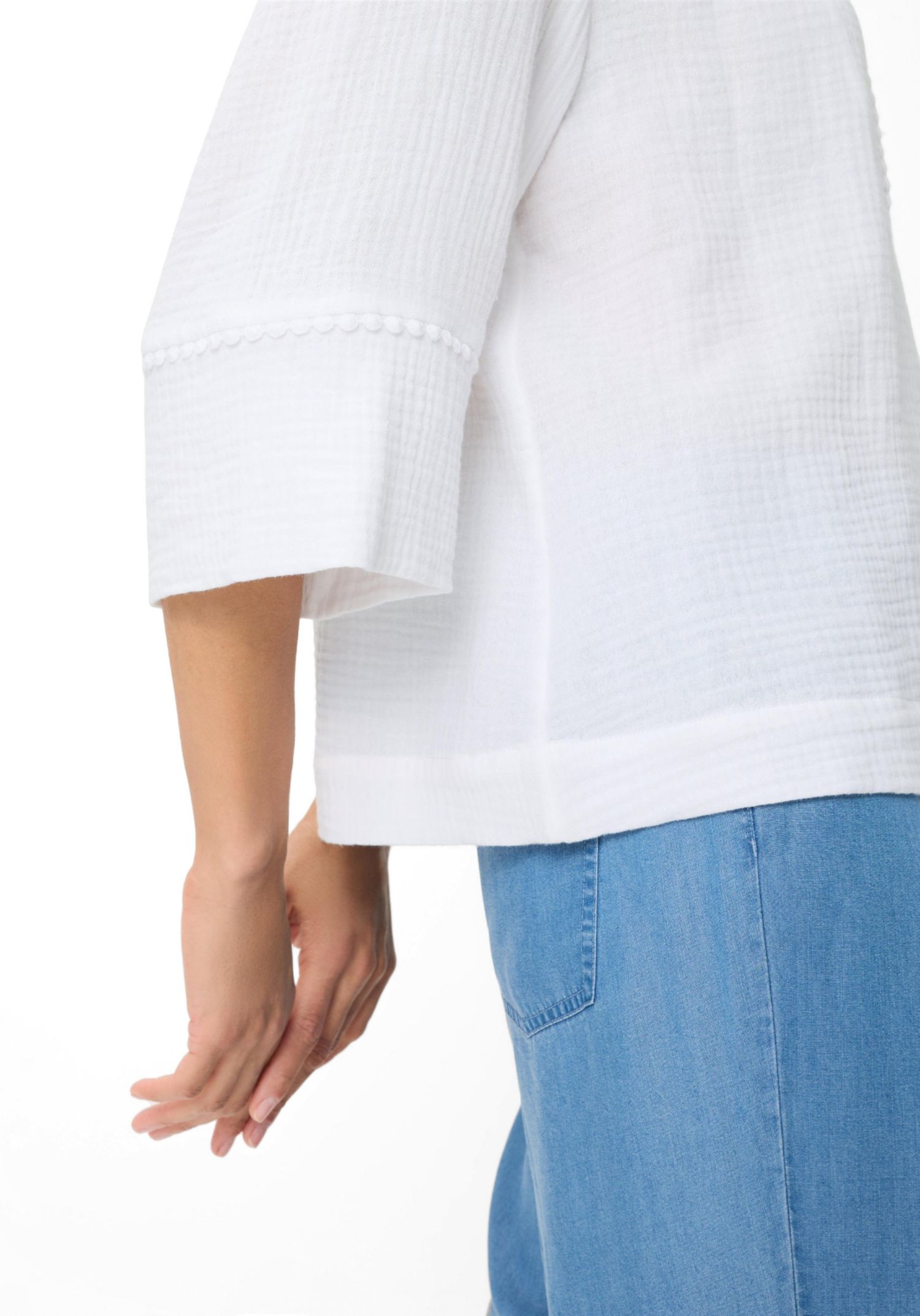 Women's Embroidered Waffle Tunic Blouse