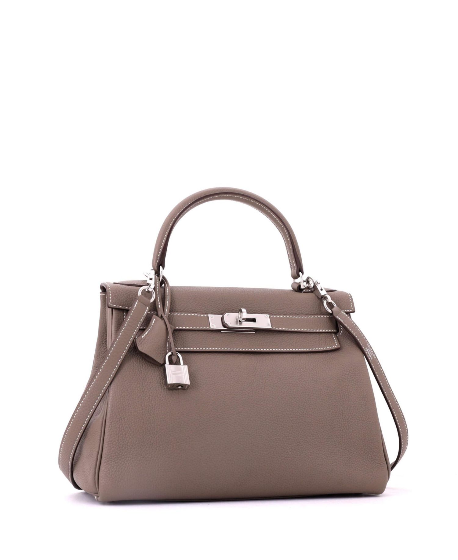 Kelly 28 Handbag Grey Togo with Palladium Hardware