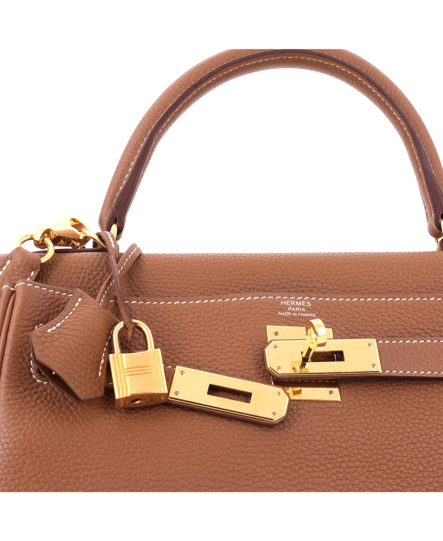 Kelly 28 Handbag Brown Togo with Gold Hardware