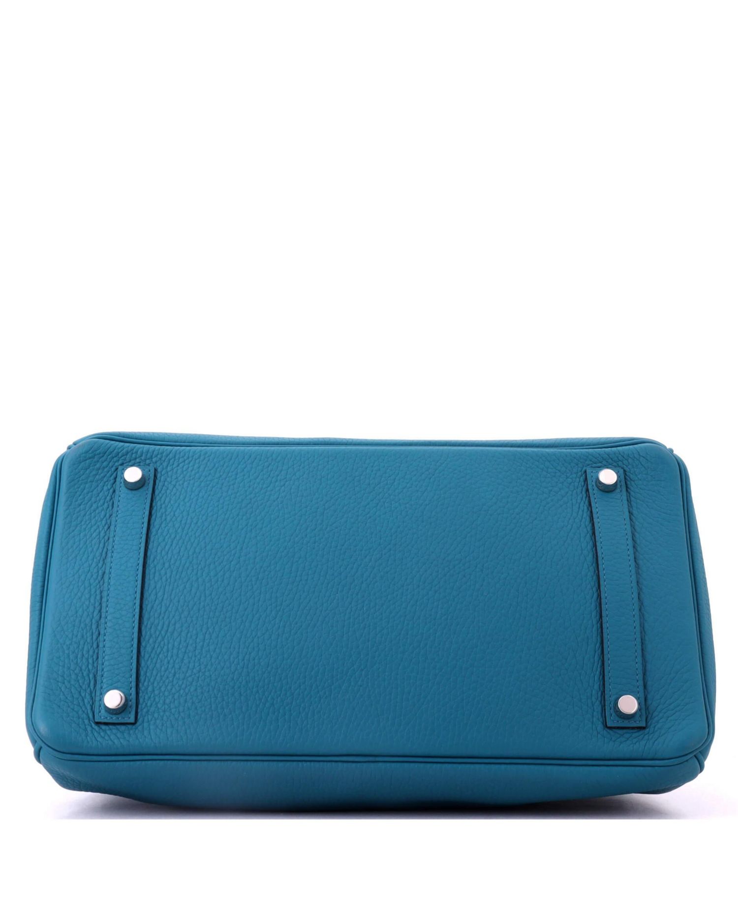 Birkin 35 Handbag Blue Clemence with Palladium Hardware