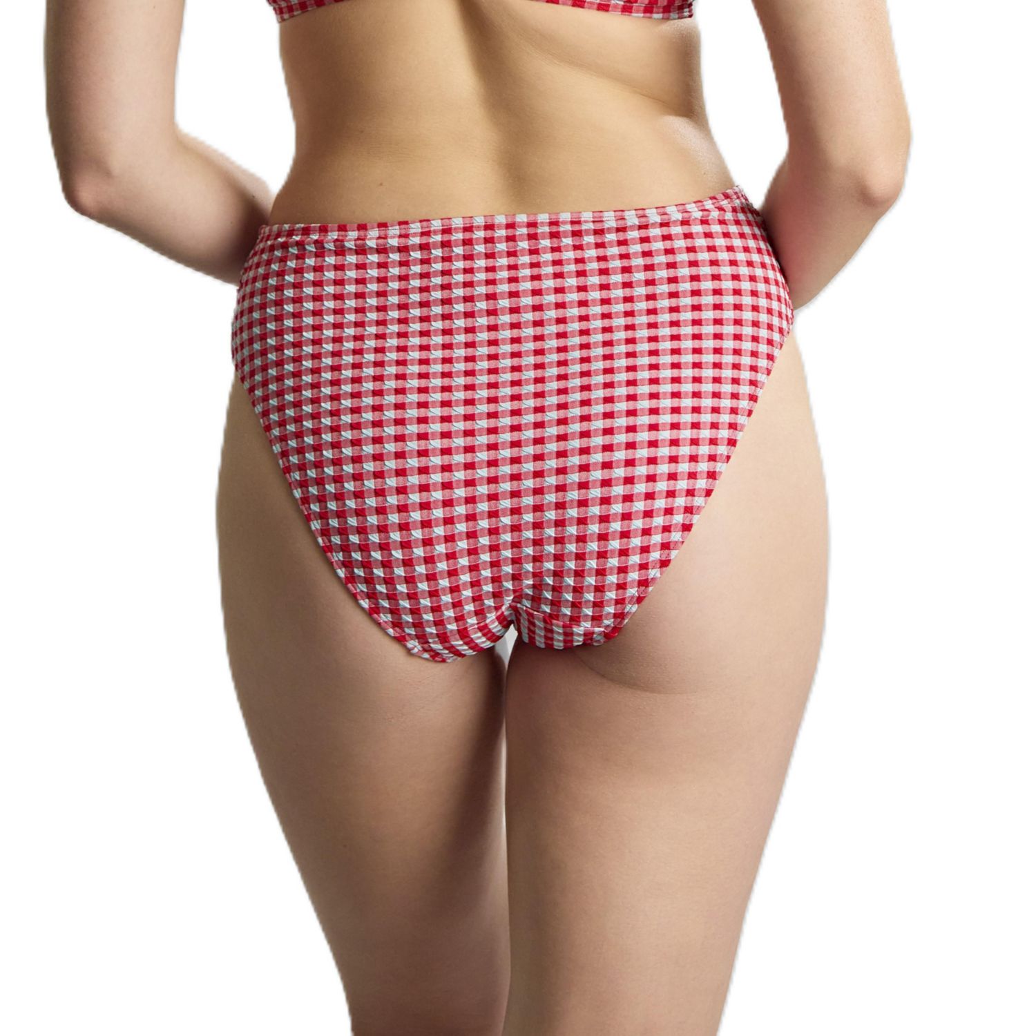 Women's Gingham High Cut Bikini Bottom