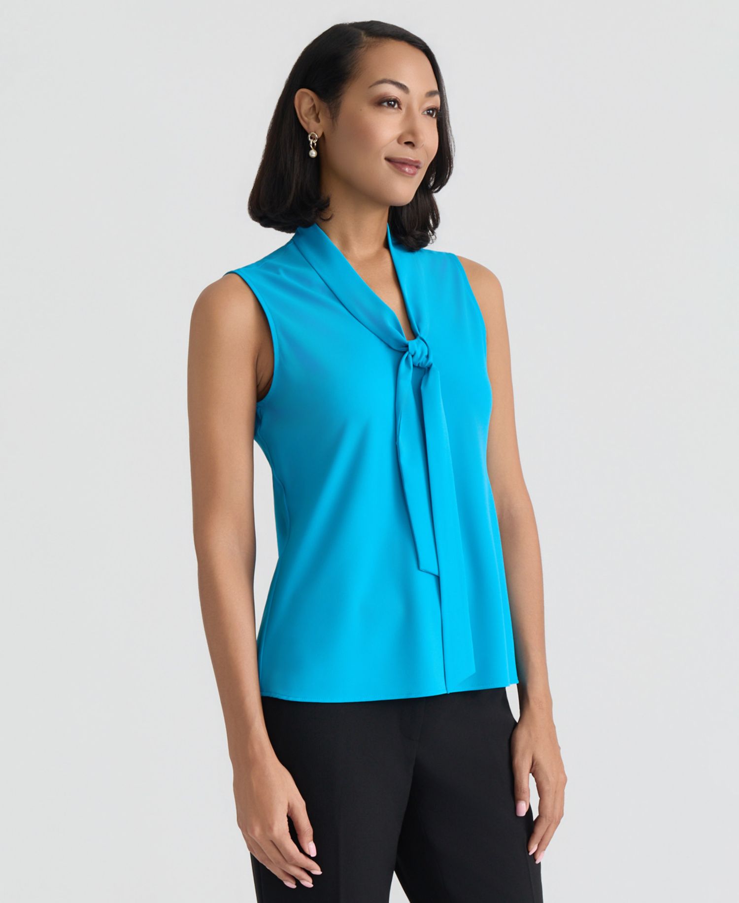 Women's Sleeveless Tie-Neck Top