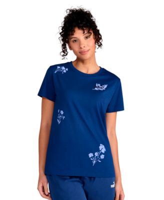 Women's Floral Graphic Crewneck Short-Sleeve T-Shirt