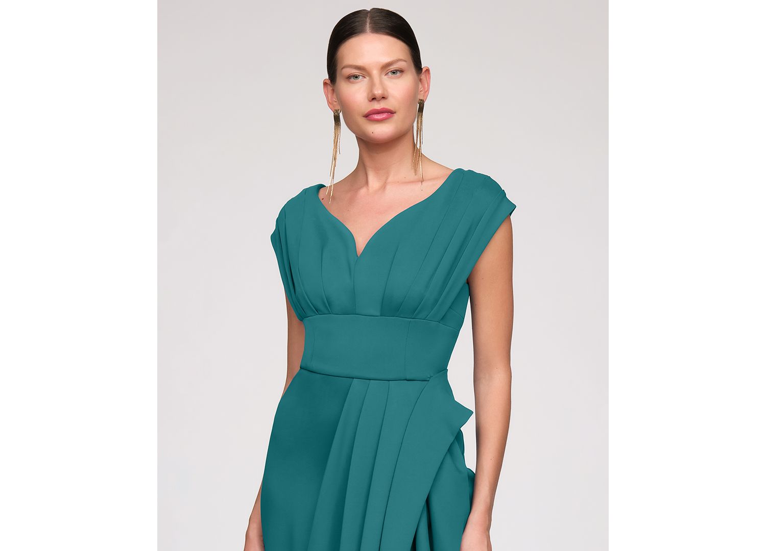 Women's Column V-Neck Gown Dress