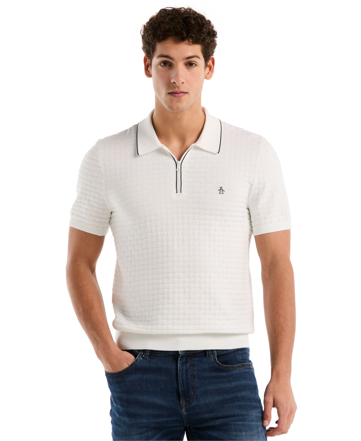 Men's Links Stitch Slim-Fit Polo Shirt