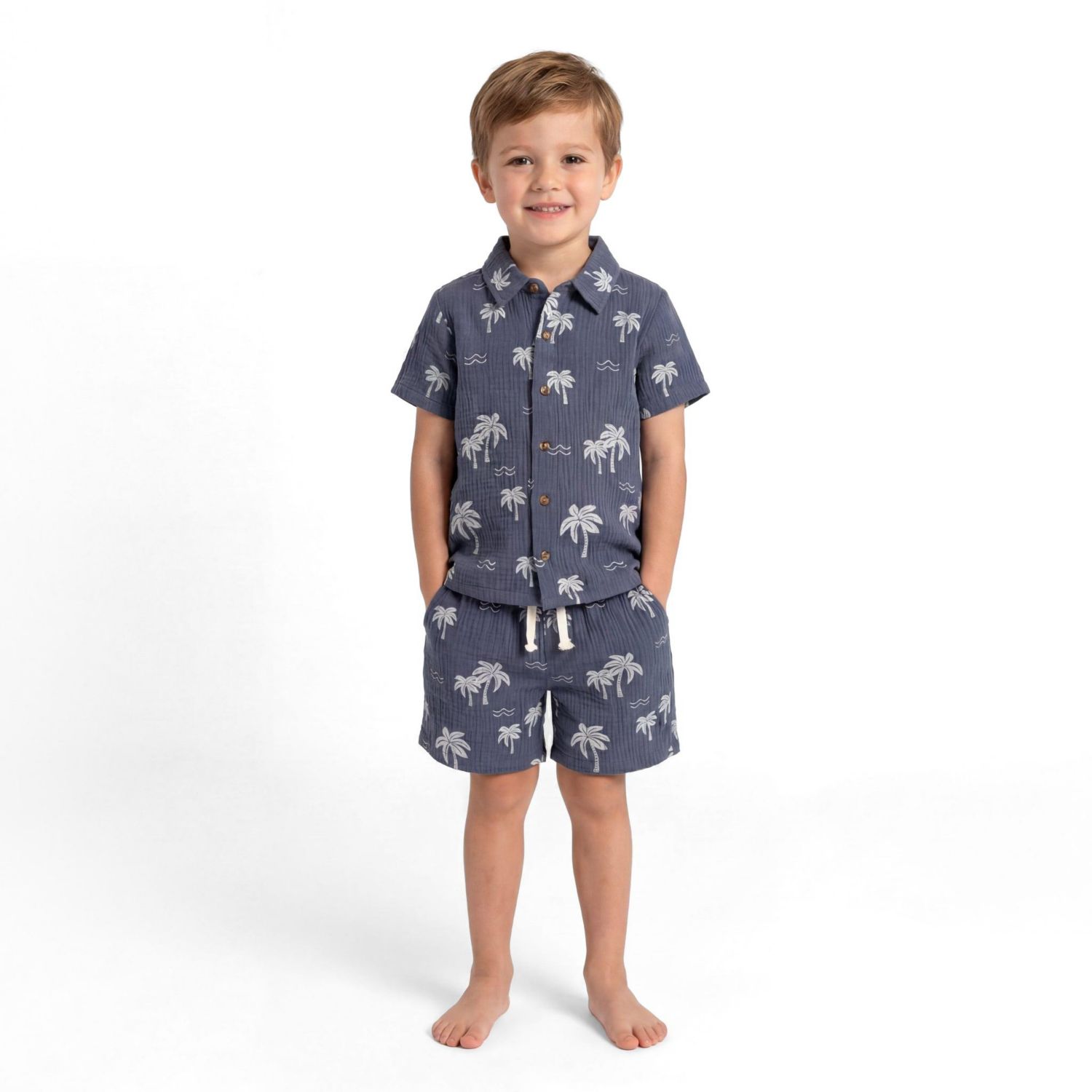 Toddler Boys Little/Big Tropical Palm Tree Gauze Set