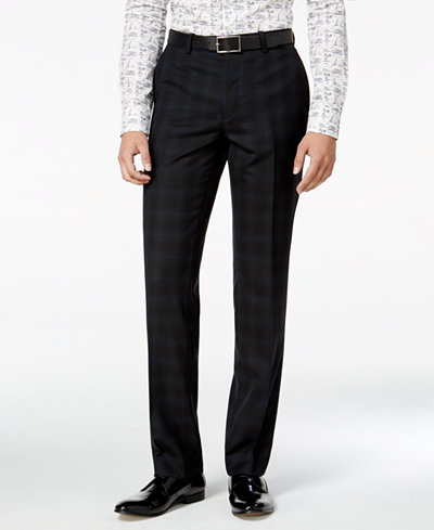 Bar III Men's Slim-Fit Blackwatch Plaid Tuxedo Pants, Only at ...