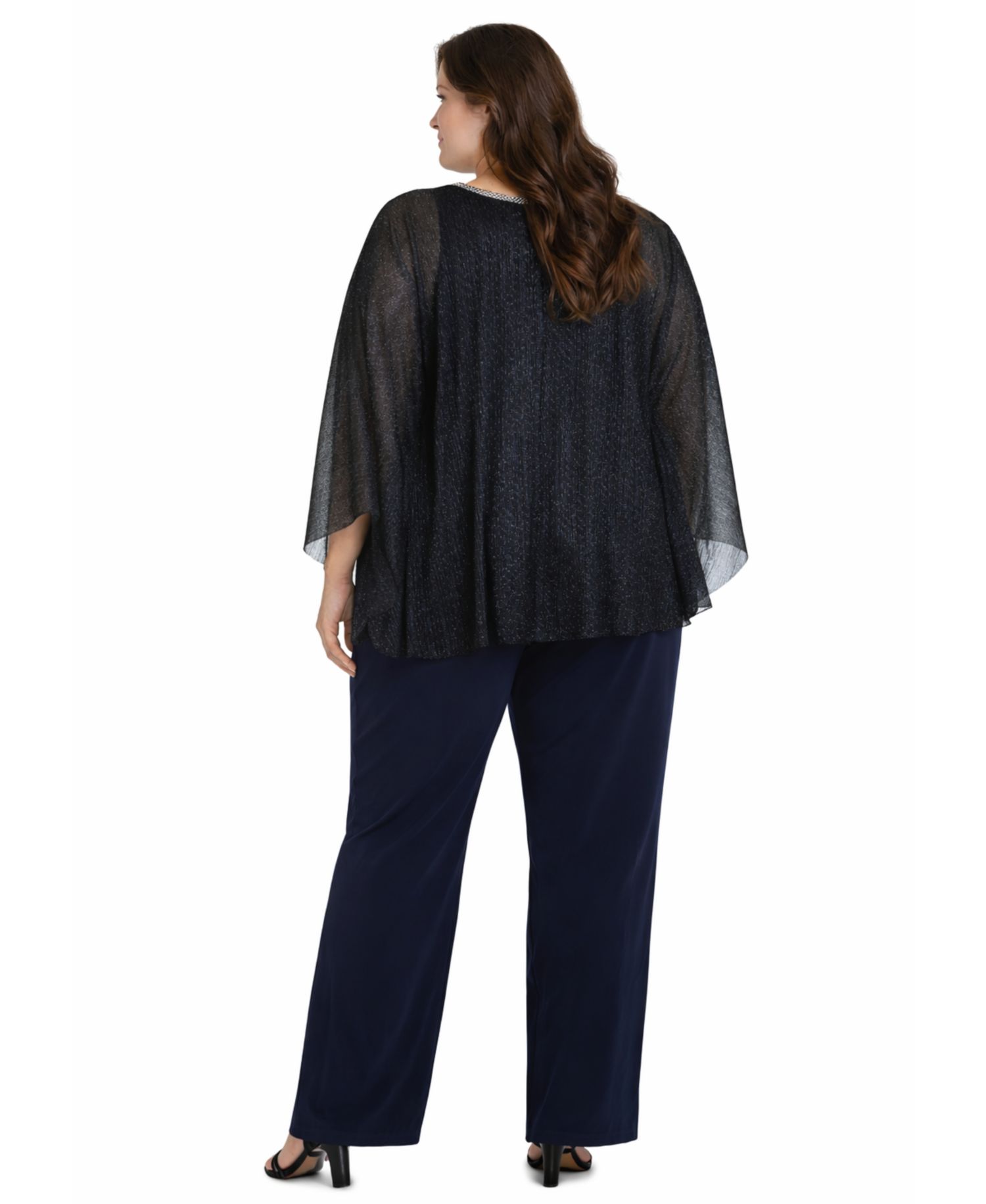 Plus Size Mock-Neck Top and Pants, 2-Piece Set