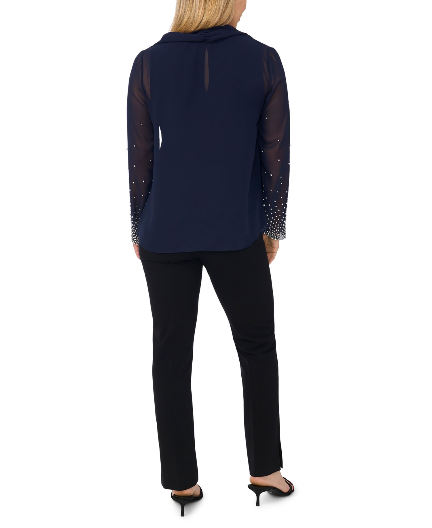 Petite Long-Sleeve Round Neck Top
