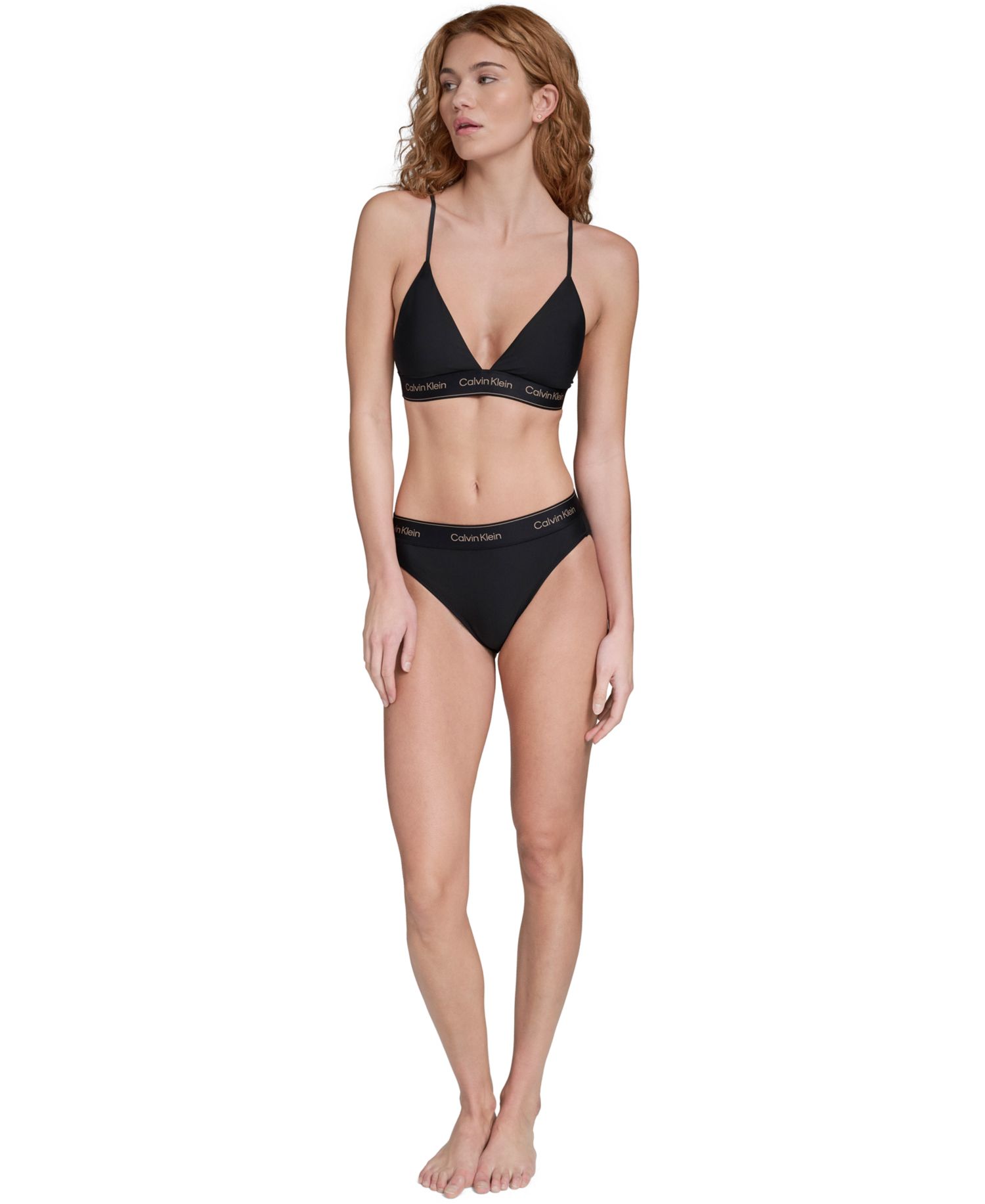 Women's V-Neck Bikini Top and Bottoms, 2-Piece Set