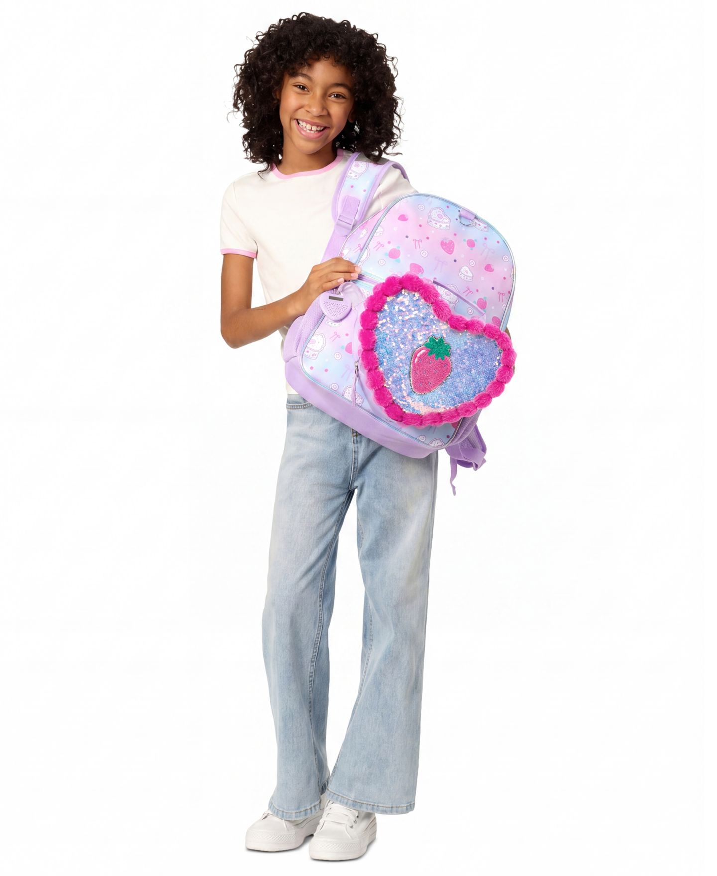 Сумки Rainbow Sugar Backpack, Calculator Charm and Lunch Bag, 3-Piece Set для девочек, цвет: Фиолетовый / Разноцветный — фото 4