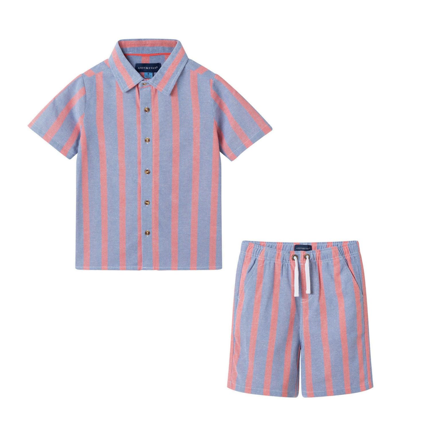 Little Boys Striped Airy Oxford Set