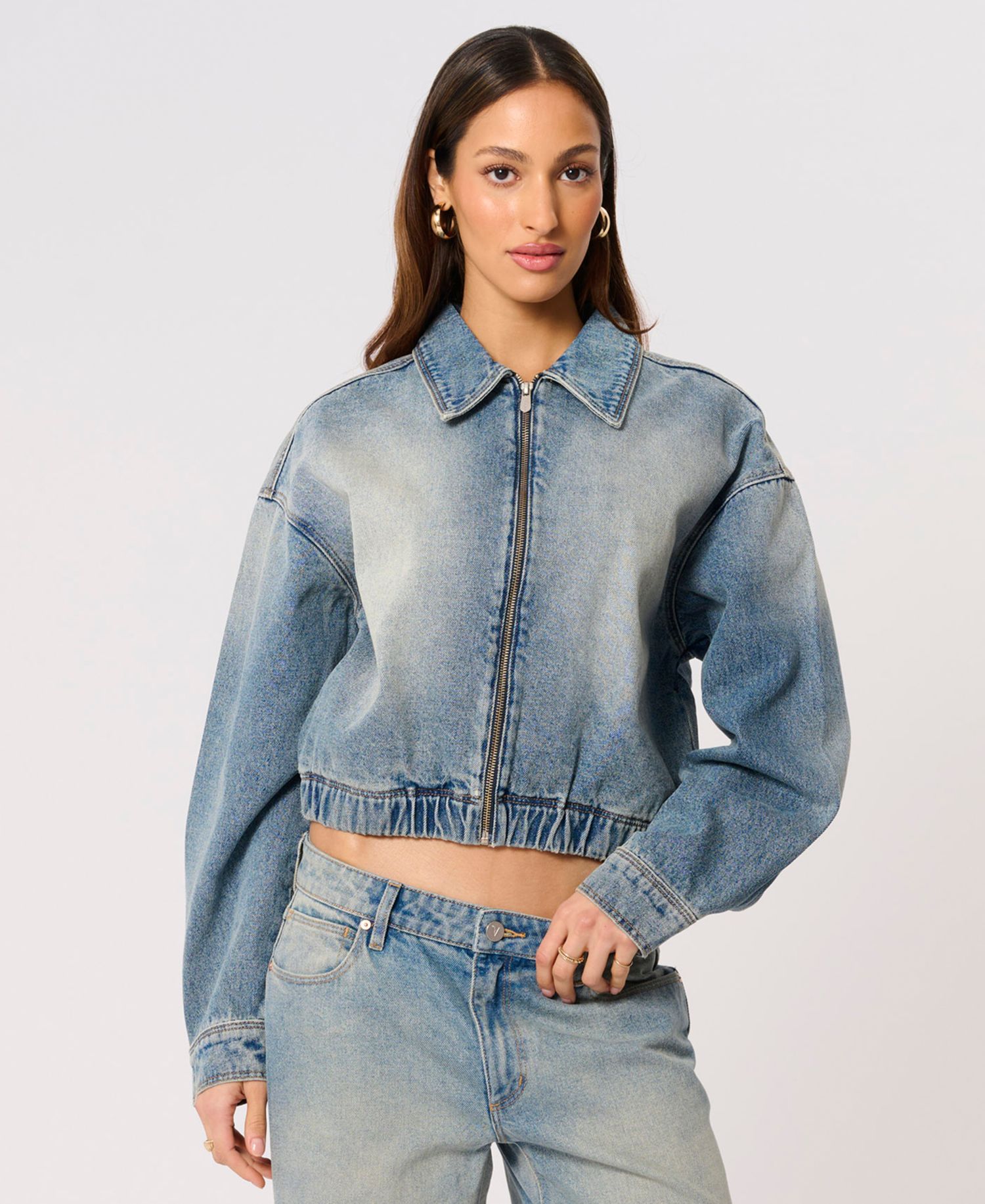 Women's Denim Full-Zip Jacket