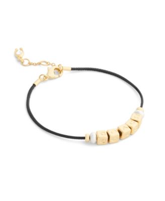 Imitation Pearl Signature COACH Cube Bracelet