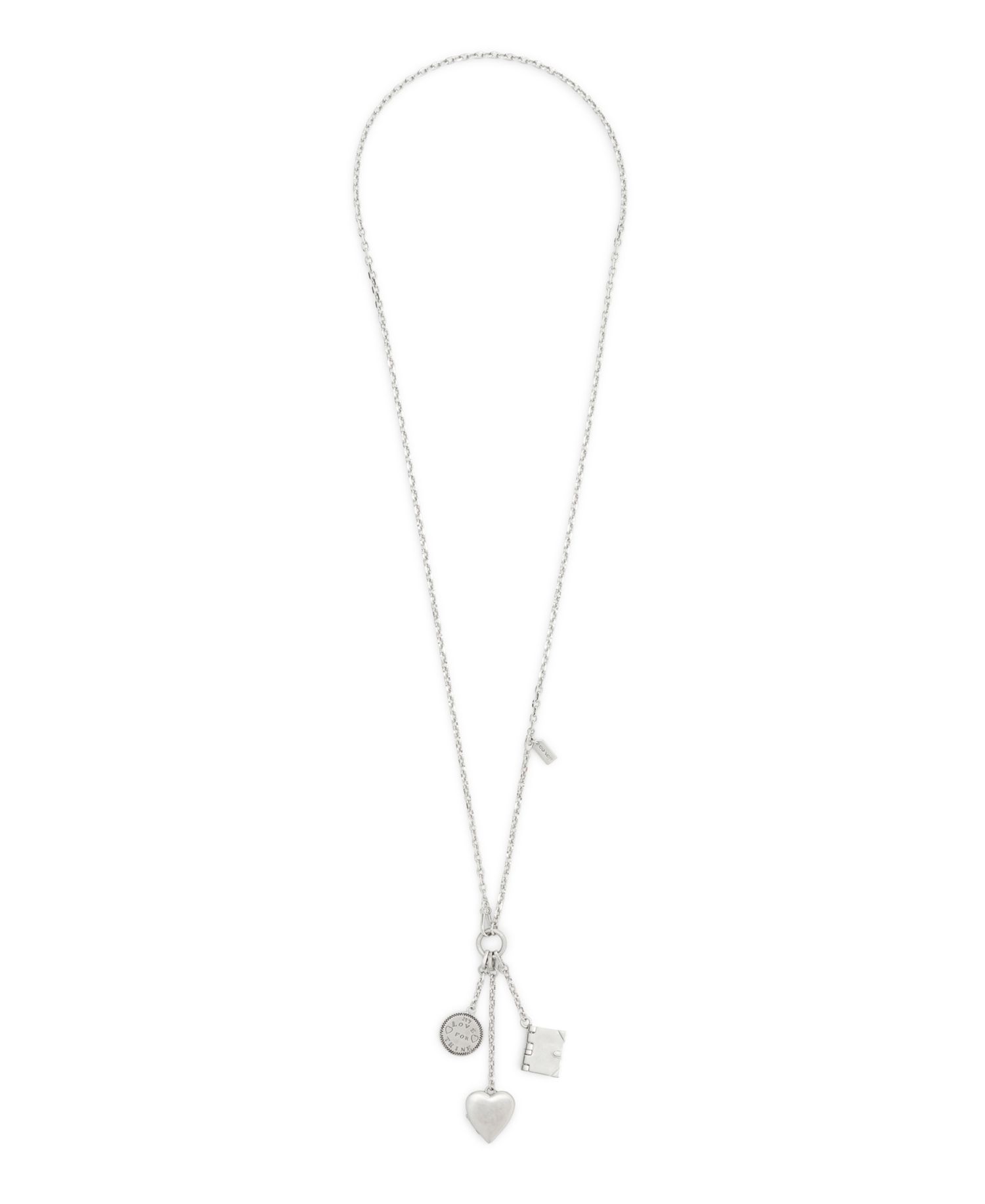 Silver Runway Heart Charm Necklace
