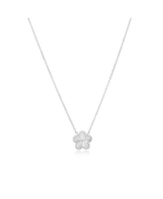 Fluted Single Flower Necklace Sterling Silver