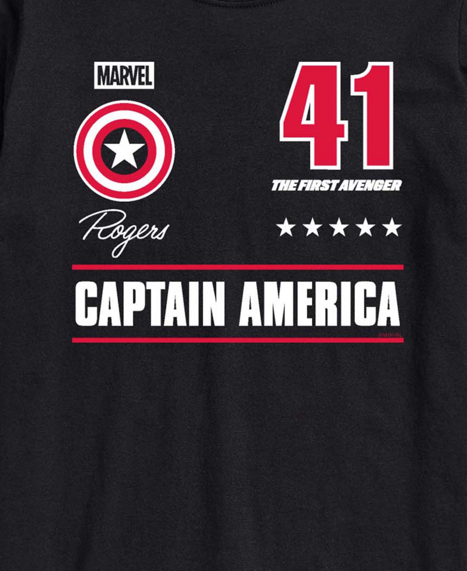 Men's Captain America Jersey Short-Sleeve Graphic T-Shirt