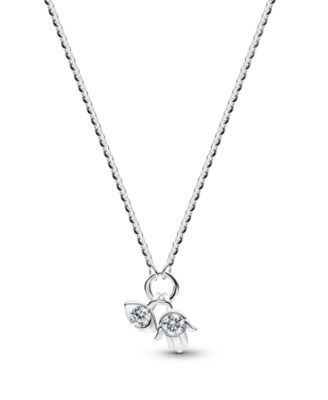 Talisman Sterling Silver Lab-Grown Diamond Evil Eye Hamsa Hand Dangle Pendant Necklace