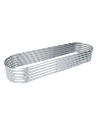 Galvanized Raised Garden Bed Kit, Oval Planter Box for Vegetables, Flowers, and Herbs, Outdoor Use