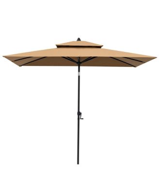 Outdoor Patio 10 x 6.5 Ft Market Umbrella with Double Top