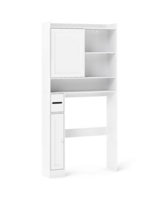 Over The bath fixture Standing Storage Cabinet with Sliding Door Organizer
