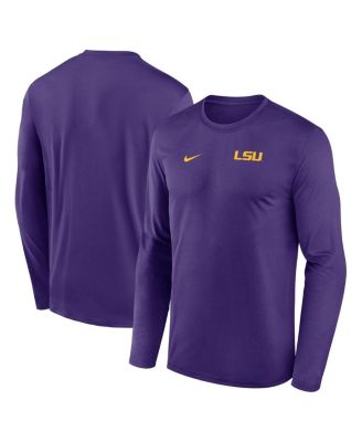 Men's Purple LSU Tigers 2026 Sideline Small Logo Legend Dri-FIT Long Sleeve T-Shirt