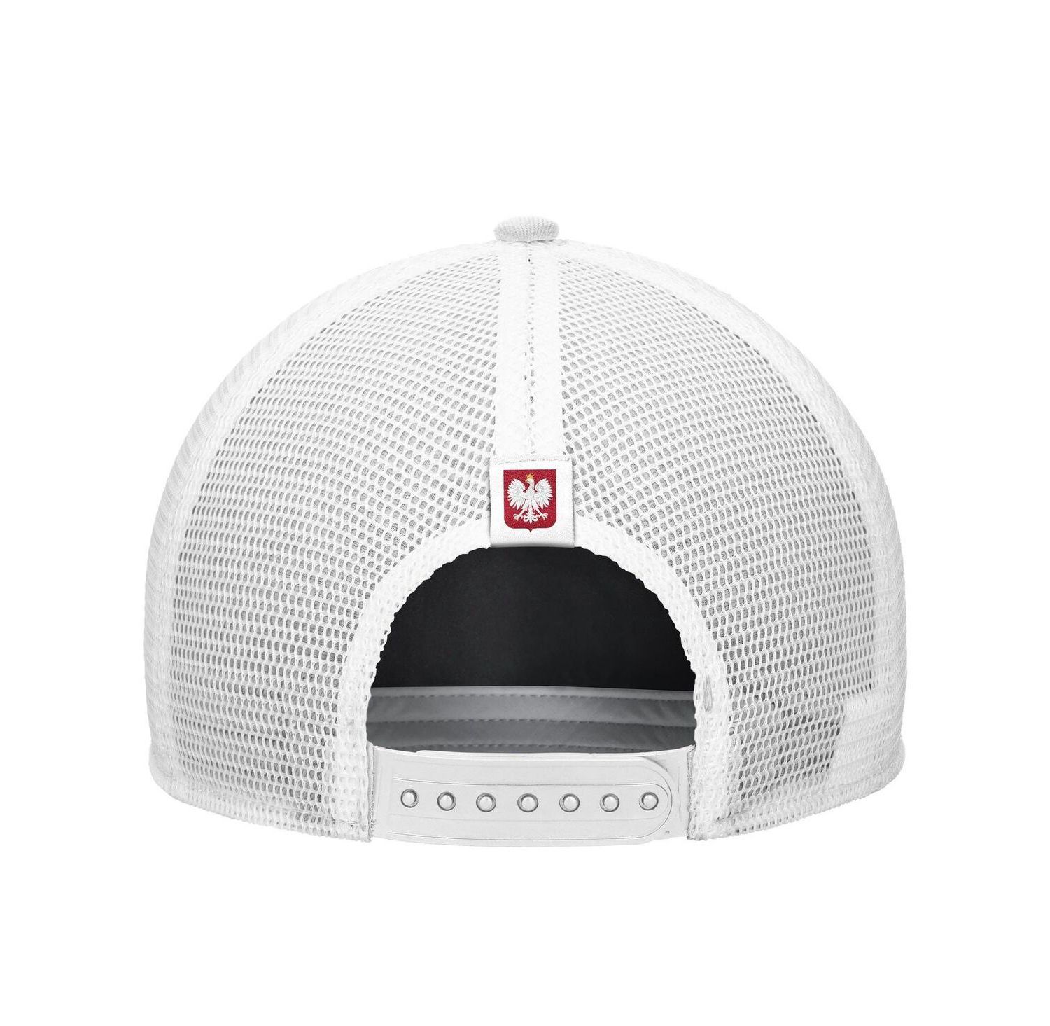 Men's White Poland National Team Rise Rope Trucker A-Frame Adjustable Hat