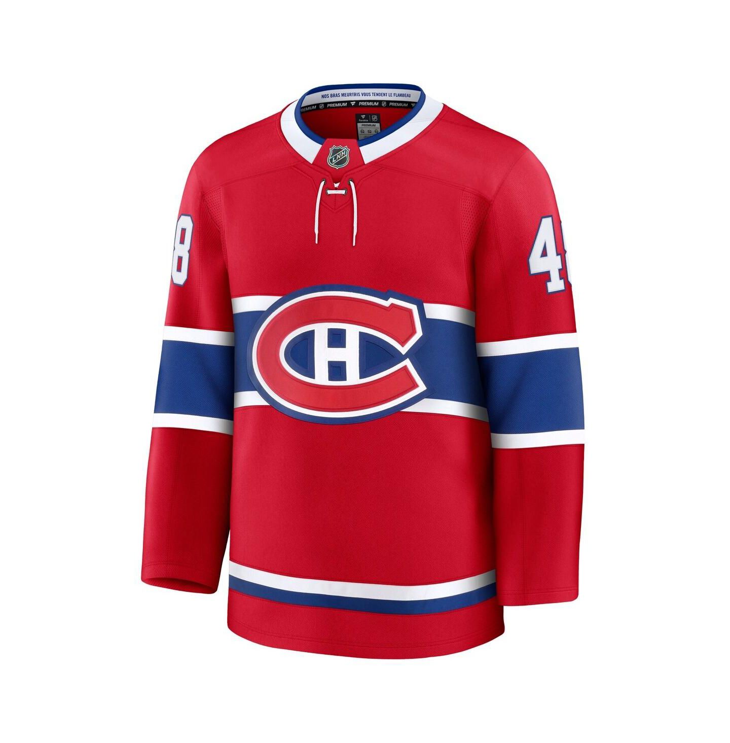 Мужской топ Fanatics Lane Hutson Red Montreal Canadiens Home Premium Jersey — фото 2