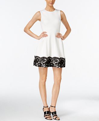 Calvin Klein Lace Fit & Flare Dress - Dresses - Women - Macy's