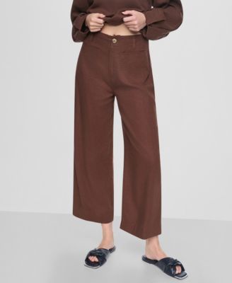 Women's High-Rise Cropped Wide-Leg Pants