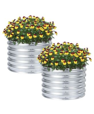 Tall Aluzinc Metal Raised Garden Bed Round - Outdoor Garden Planter Box