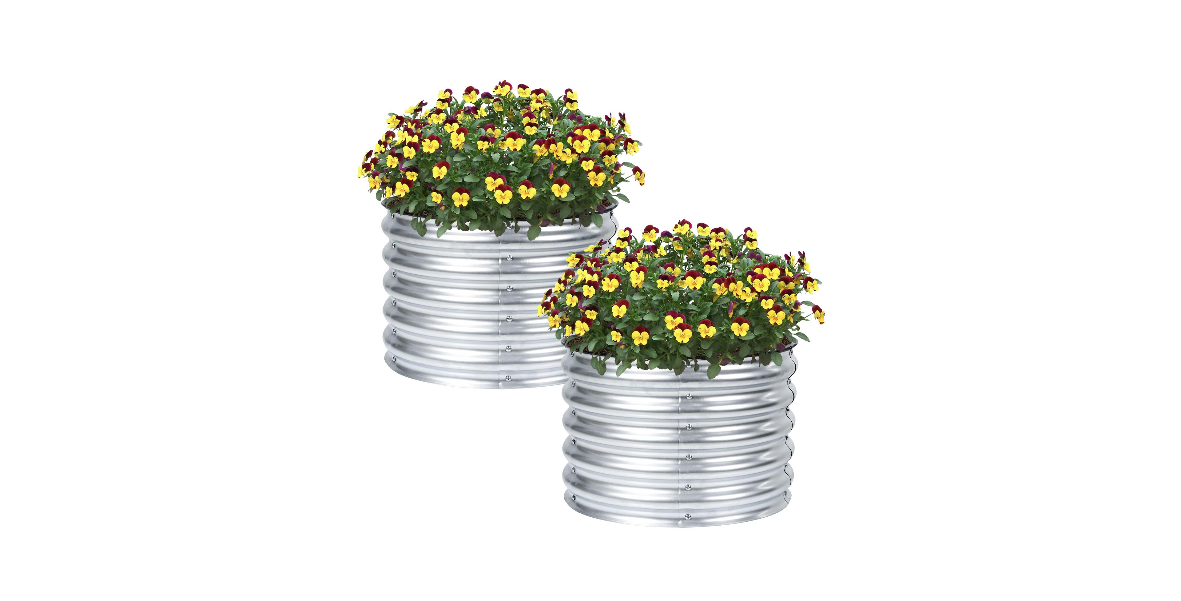 Aoodor Tall Aluzinc Metal Raised Garden Bed Round